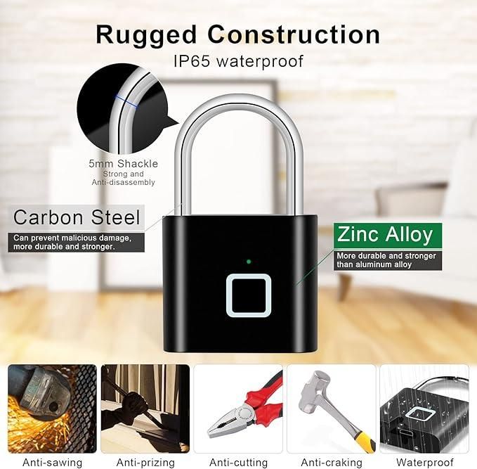 Fingerprint Padlock (Rechargeable)