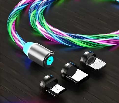 Fast 3 in 1 Multiple Pin With LED Light Magnetic Charging